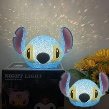 Stitch LED Night Light - Soft Glow Crystal Texture, Battery Powered Bedside Lamp