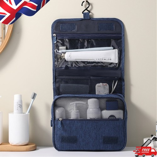 Black hanging toiletry bag - black,