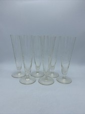 Set Of 6 Etched Glass Pilsner