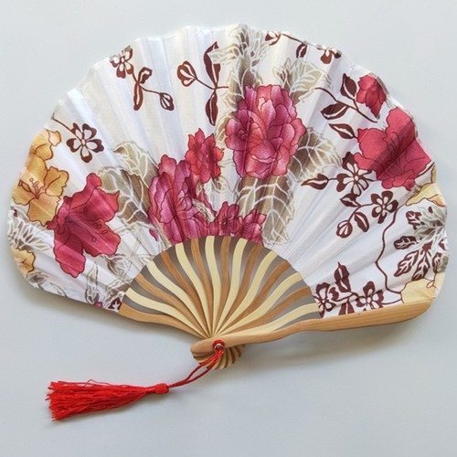 Vintage bamboo silk folding - silk,