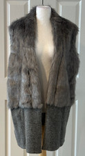 Violeta by Mango Women’s Knit / Faux Fur Gilet - Grey - Size M - NWOT