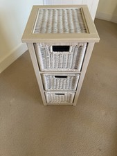 Cream Rattan Tower 3 Drawer |