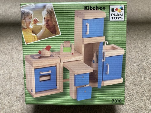 Dolls house wooden kitchen - dolls,