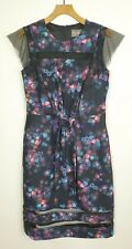 PHASE EIGHT VIBRANT FLORAL SEMI SHEER MESH DETAIL COCKTAIL OCCASION DRESS SZ 12