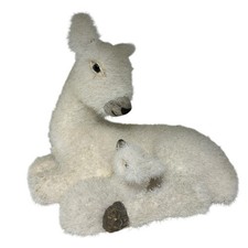 Sheep Lamb Figure Figurine Model White Sparkle Christmas Festive Nativity