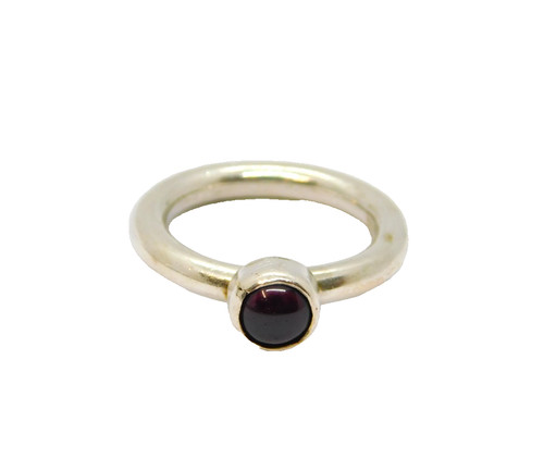 Sterling silver cabochon - silver,