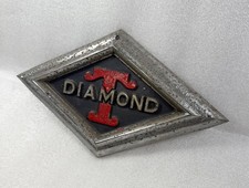 RARE DIAMOND T TRUCK HOOD EMBLEM BADGE RADIATOR 8 1/2” wide SIGN VINTAGE
