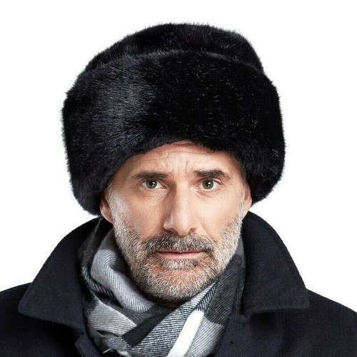 Men black luxury faux - black, mink