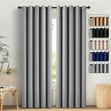 Thick Thermal Blackout Curtains Eyelet Ring Top Ready Made OF Pair Curtain Panel