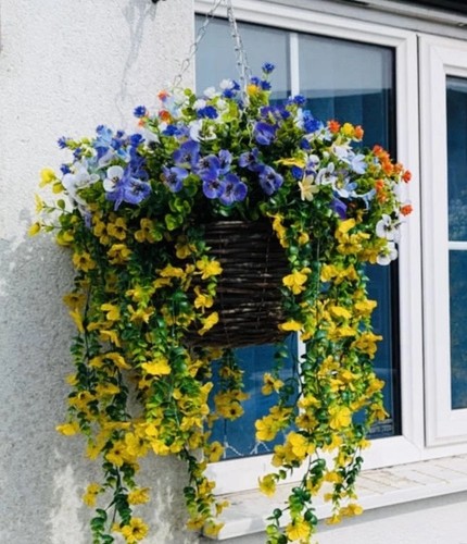 Artificial hanging basket full - basket,