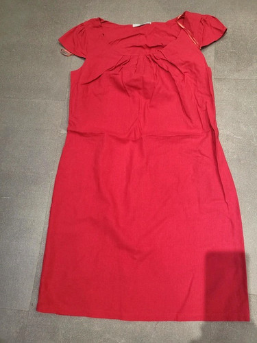 Red linen sleeveless shift - linen,