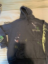 Drop Dead Rare Anime Frayed Black Hoodie Size L 