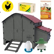 Chicken Starter Kit Large - Coop Feed Bedding Feeder Drinker for 8 Hens