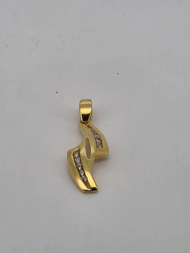 22ct gold modern swirl pendant - 22ct,