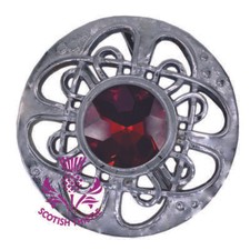 ST Kilt Fly Plaid Brooch Red
