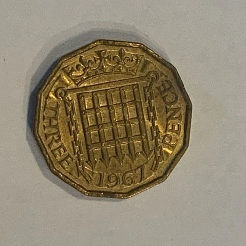 1967 elizabeth three pence - 1967, ii