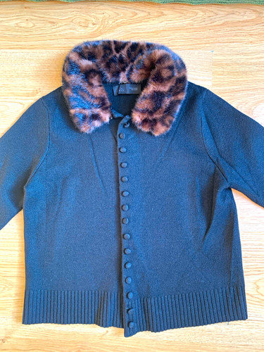 Zara black knit button front - zara,