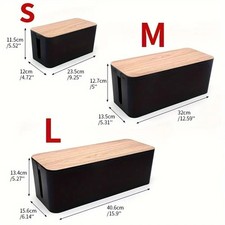 Cable Management Box Grain Cable Organizer Box to Hide Wires & Power Strips