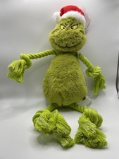Grinch Christmas Dog toy, Squeaky Soft Grinch with rope. 