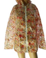Topshop 8 floral flower  MAC MACK RAIN COAT  FESTIVAL boho hooded Poppy