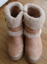 Ted Baker girls pink suede effect boots size 11.