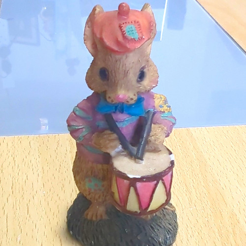 Rabbit drummer figurine - rabbit,