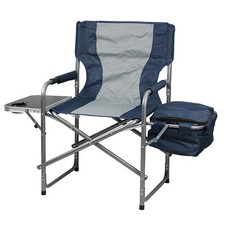 Folding Directors Camping Chair Portable Seat with Side Table Storage Cooler Bag