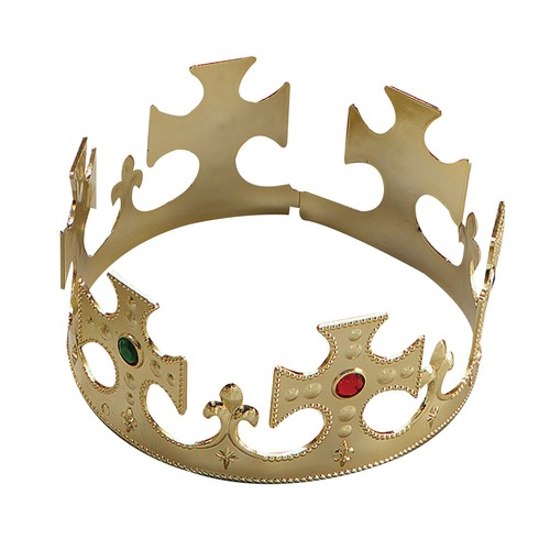Gold plastic kings crown - kings,
