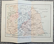 1907 Antique Map Illustrating Bird Life of the English & Scottish Borders