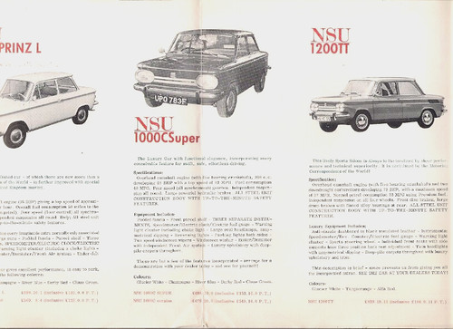 Nsu range 1968 market - nsu,