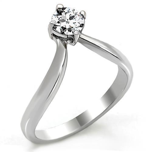 Silver wishbone ring - wishbone, solitaire
