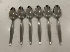 *RARE* 6 ONEIDA COMMUNITY STAINLESS STEEL 13.2cm FROSTFIRE TEASPOONS TEA SPOONS