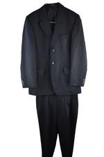 JEFF BANKS Black Striped 2 Piece Suit Blazer size 40In Trousers size W34In Mens