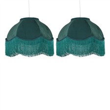 Set of 2 Dark Green Velvet