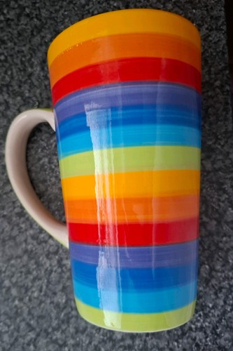 Hand painted rainbow striped - hand,