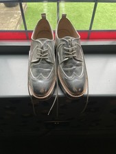 Zara Silver Platform Brogues - Size 6