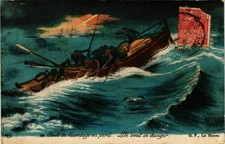 CPA Life Boat in Danger SHIPS