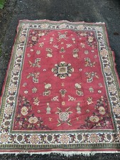 1.7 By 2.27m Approx Oriental Or Middle Eastern Persian Hand Knotted Carpet Rug