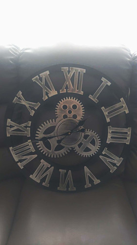 Round steampunk wall clock - round,