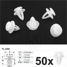 50 x Interior Door Card Trim Clips Panel Retainer Fastener Fits: Mercedes Benz