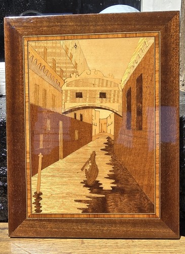 Italian inlaid wooden wall - italian,
