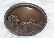 wall decor Door, shed,  Bronze plaque featuring Labrador Retriever dogs