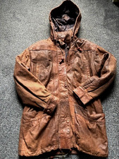 Vintage Leather Coat Hooded