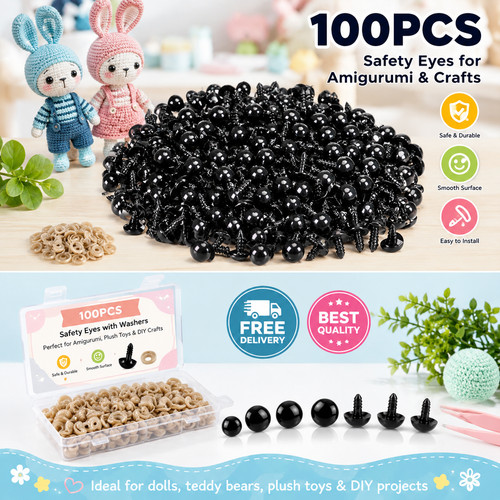Solid black teddy eyes - solid,