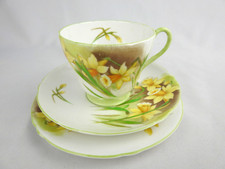 ⭐ Shelley Jonquil Daffodil Trio Tea Cup Saucer Side Plate Fine Bone China 1940s