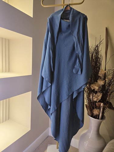 New dubai modest crepe denim - new,