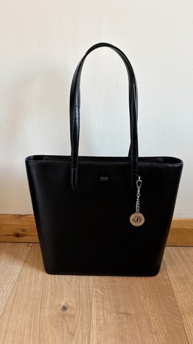 Dkny black leather tote bag - dkny,