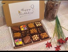 Personalised Belgian Chocolate Brownies Box of 12 – Fudgy Gift Treat – Handmade