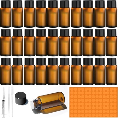 30pcs 5ml empty amber - 30pcs, glass