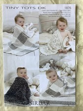 Sirdar Tiny Tots knitting pattern 1876. Baby blankets, 4 DK designs. Original.